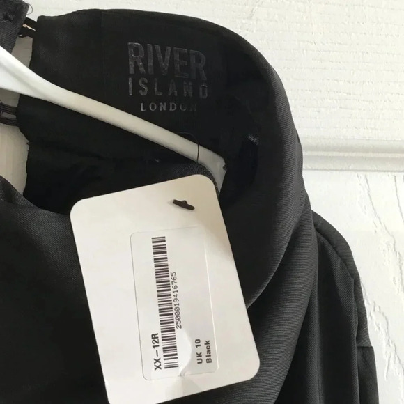 River Island Long Sleeve Silky Mini  Dress - Black US 6 - Picture 5 of 6